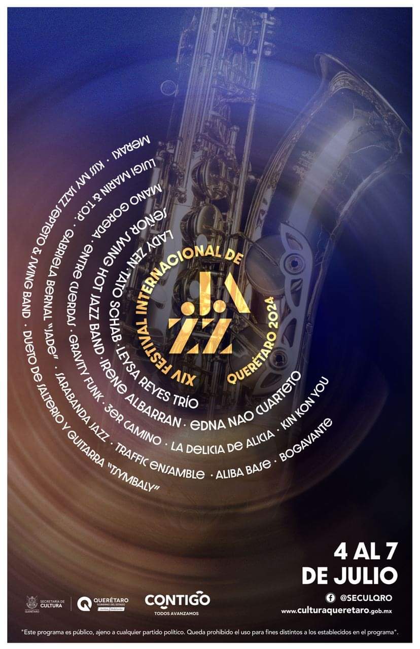 Anuncia SECULT el XIV Festival Internacional de Jazz Querétaro 2024