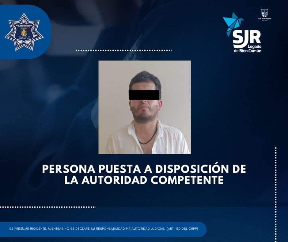 Policía de San Juan del Río detiene a presunto agresor en caso de violencia familiar