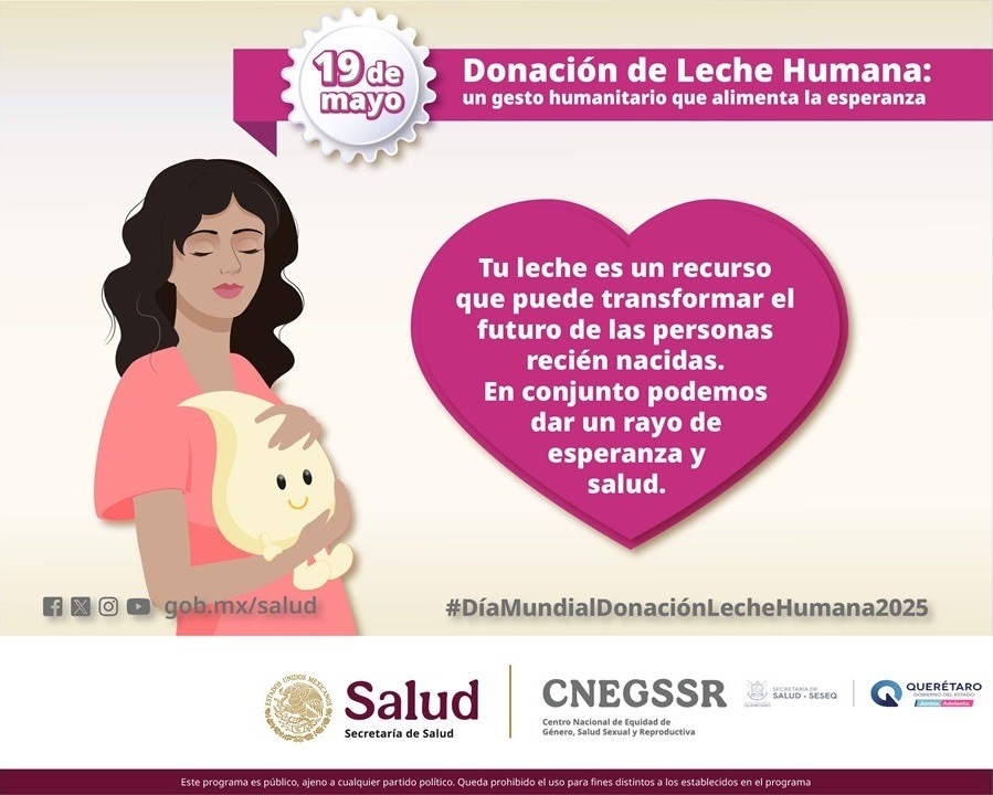 Se adhiere SESA a la conmemoración del Día Mundial de la Donación de Leche Materna