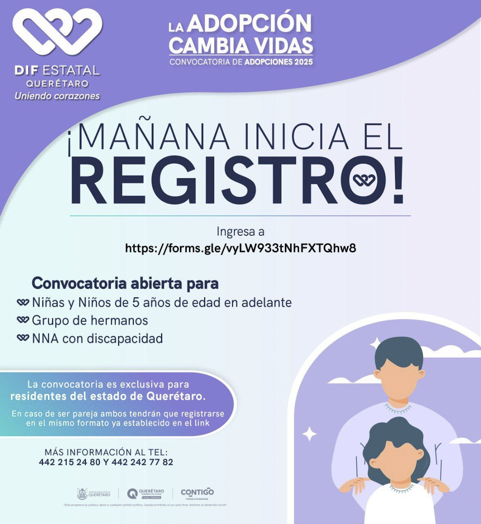 Lanza DIF Estatal convocatoria de Adopciones 2025