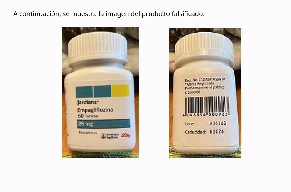 COFEPRIS emite Alerta Sanitaria por falsificación del producto Jardianz