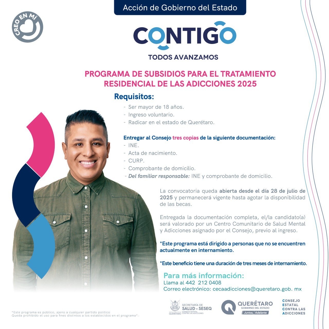 Lanza CECA Programa de subsidios para tratamiento residencial de las Adicciones 2025