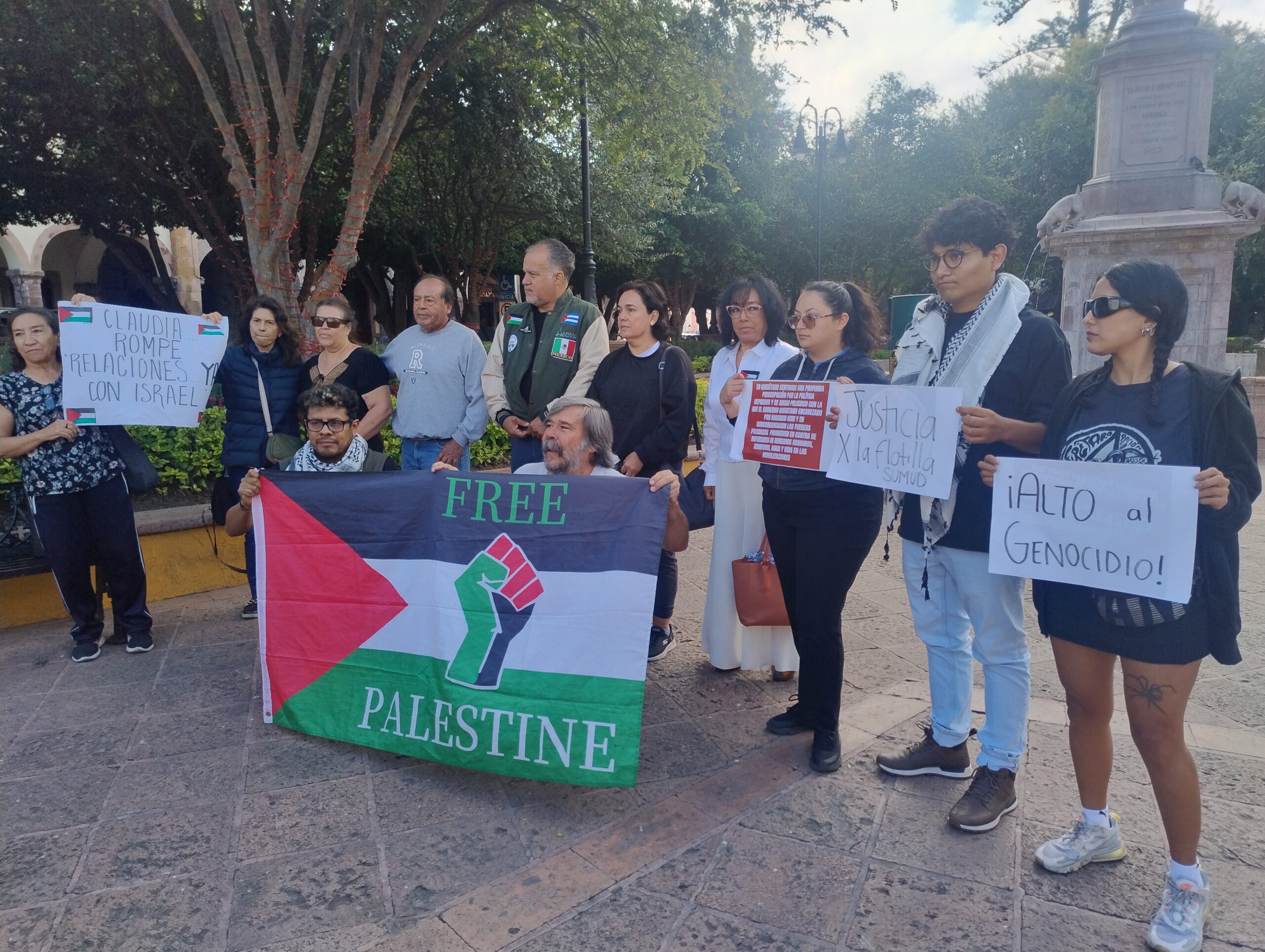 Colectivos queretanos se movilizan en solidaridad con Palestina y exigen acción al gobierno mexicano