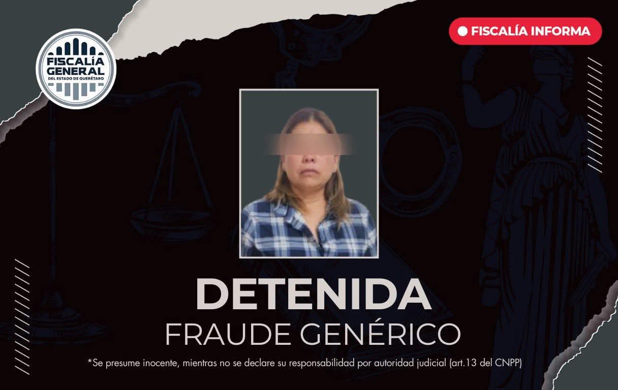 Conocida activista de Corregidora es detenida por presunto fraude genérico