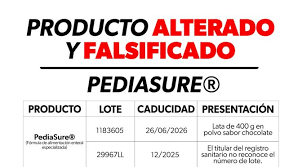 Emite COFEPRIS Alerta Sanitaria por alteración y falsificación de los productos PediaSure