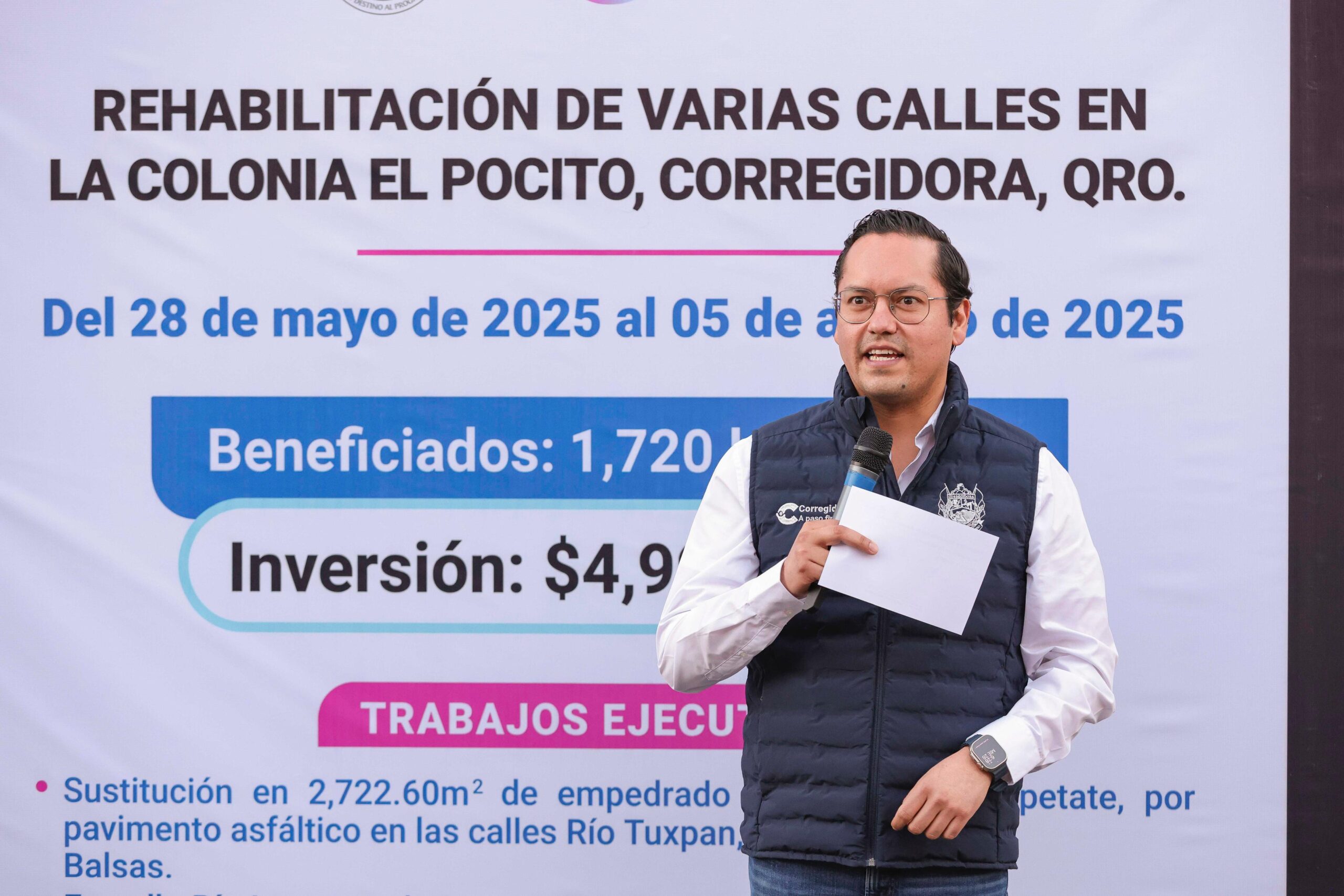 Chepe Guerrero entrega rehabilitación de calles en la colonia El Pocito