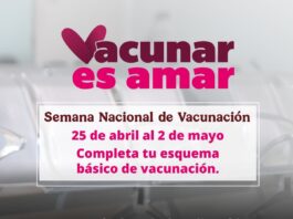 Invita SESA a la Semana Nacional de Vacunación 2026