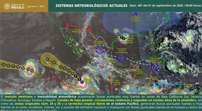 Pronostican lluvias fuertes y actividad eléctrica para Querétaro y estados de la región