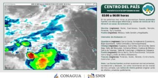 Prevén lluvias muy fuertes y actividad eléctrica en Querétaro y la zona centro