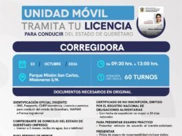 Llevarán jornada móvil para tramitar licencias de conducir a Corregidora; atenderán únicamente 60 turnos
